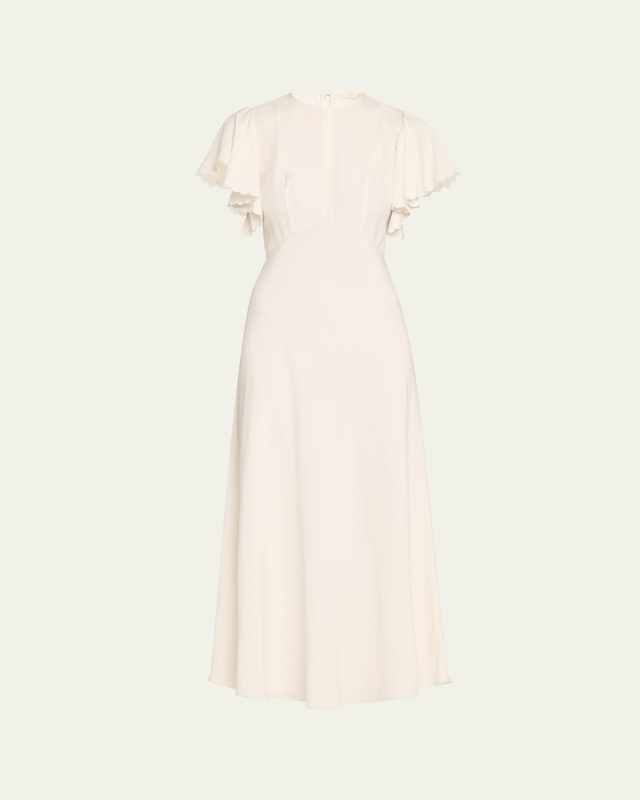 Blithe Flutter-Sleeve Midi Dress